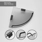Estante esquinero de cristal para baño, estante de ducha esquinero negro de cristal templado con riel, organizador esquinero de baño, estantes de baño montados en la pared