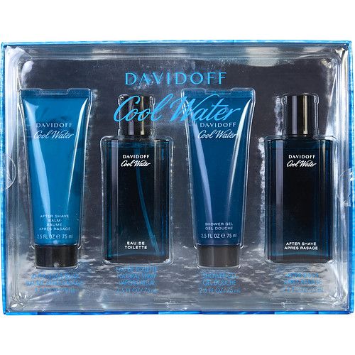 COOL WATER de Davidoff EDT VAPORIZADOR 75 ML y AFTERSHAVE 75 ML y BÁLSAMO PARA DESPUÉS DEL AFEITADO 75 ML y GEL DE DUCHA 75 ML