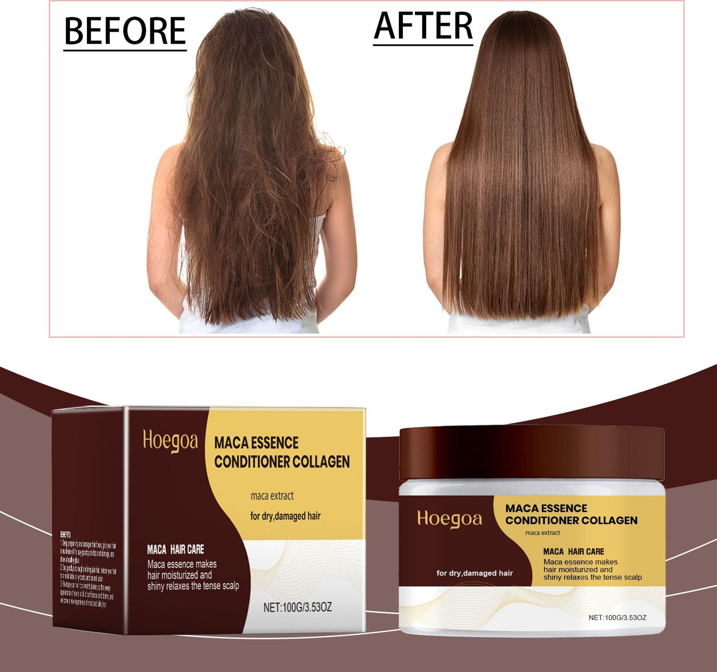 Acondicionador de colágeno Hoegoa Cuidado capilar suave Cuidado capilar suave, nutritivo, hidratante y humectante