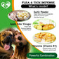 Pastillas masticables para la prevención de pulgas y garrapatas para perros, tratamiento oral de pulgas Revolution para mascotas y multivitamínico complejo, masticables naturales de defensa contra plagas, tabletas pequeñas de 10 oz.