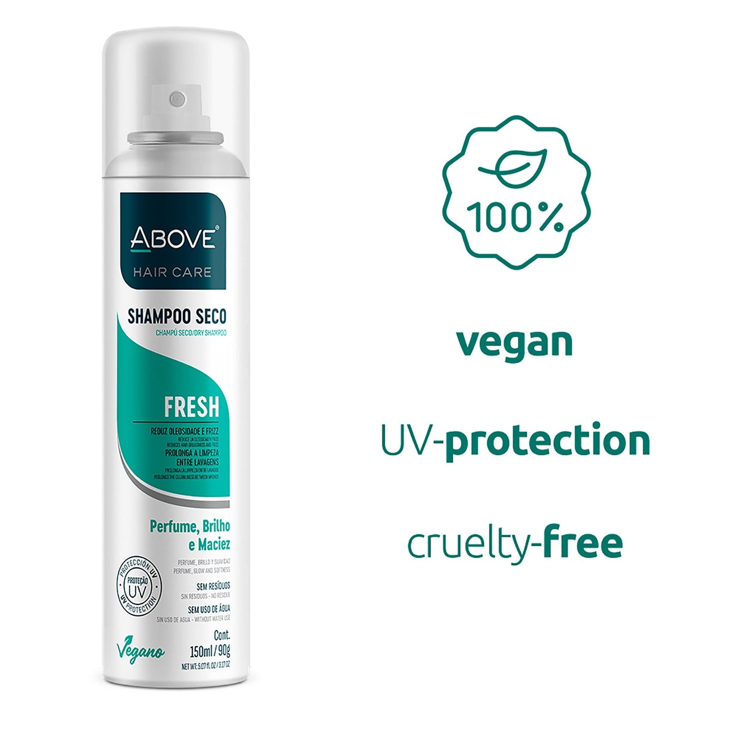 ABOVE Fresh - Champú en seco - Absorbe el exceso de grasa entre lavados - Aporta suavidad y brillo a tu cabello - No deja residuos - Previene los malos olores con notas florales y cítricas - 89,9 g