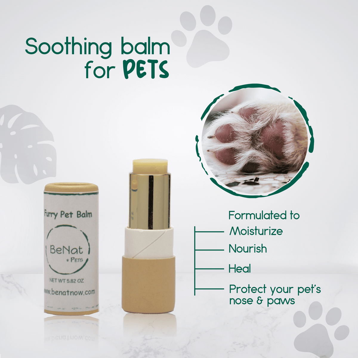 BeNat Pets. Paquete de Aseo para Mascotas 3 en 1. Jabón en Barra para Mascotas + Bálsamo para Mascotas + Toalla de Baño