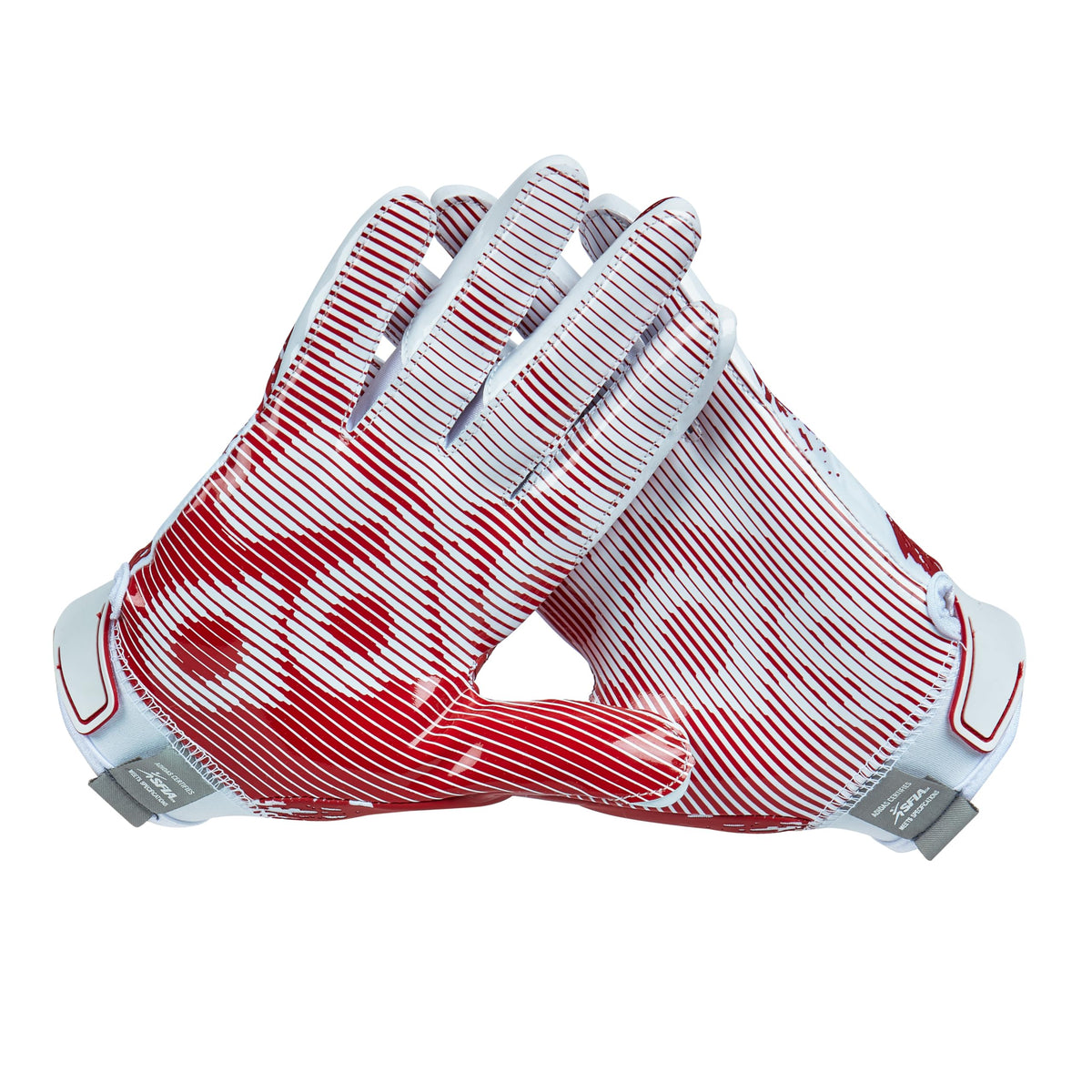 Guantes de fútbol americano adidas Youth Scorchlight 6 para receptor, blanco/rojo, talla S