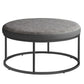 SONGMICS HOME LUIZ Collection - Ottoman Round Coffee Table Footstool Reversible Top Padded Seat Side Table Minimalist Steel Frame Max. Load 660 lb for Living Room Dove Gray ULOM078G01
