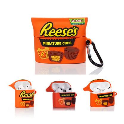 Funda de silicona TEMTOOE, bonita funda compatible con Apple Airpods 123&Pro [serie Snacks Candy] (funda Airpods Pro Reeses)