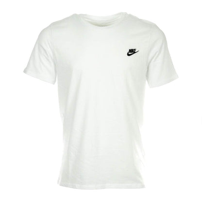 NIKE Sportswear Camiseta Club Futura Bordado Hombre Blanco/Negro Mediana