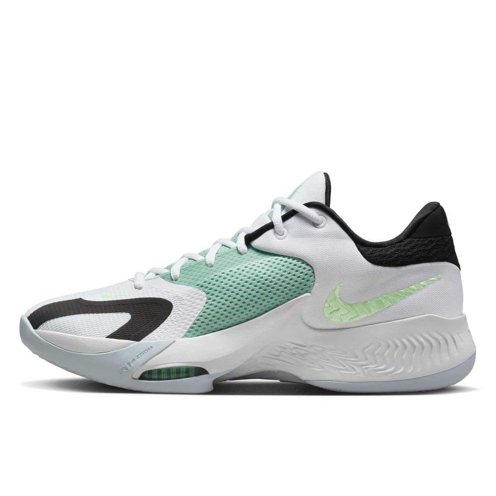 Zapatillas de baloncesto Nike Zoom Freak 4 para hombre Blancas/Negras-Volt apenas visible 9.5