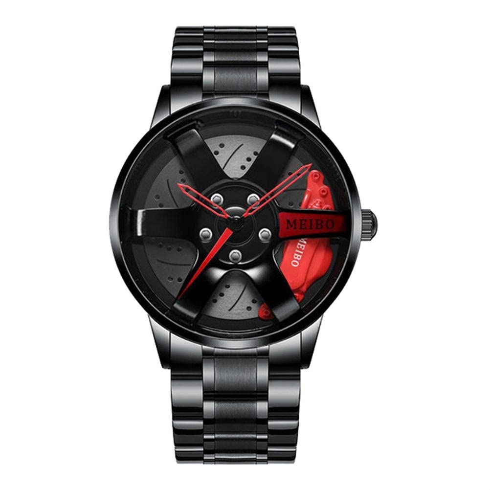 Reloj deportivo Estink para hombre, esfera con rueda mecánica 3D esqueleto, para adultos, niños, oficina, fitness, correr (rojo)