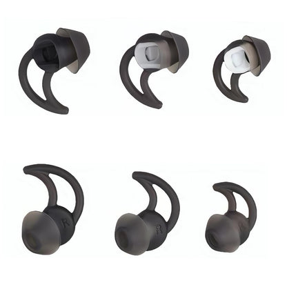 CYADCI Puntas para Auriculares, Suaves y Cómodas, de Silicona, 3 Pares, con Aislamiento de Ruido, Tallas SML, Negras, Puntas de Repuesto para Auriculares Compatibles con Bose Qc20 Qc30 IE2 SoundSport IE3 SIE2i