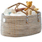 Organizador de pañales BEBE BASK Baby Diaper Caddy - Hecho a mano de algas marinas orgánicas - Cesta de lujo azul para pañales - Cesta de pañales azul claro - Cesta de pañales para bebé niño (Dove)