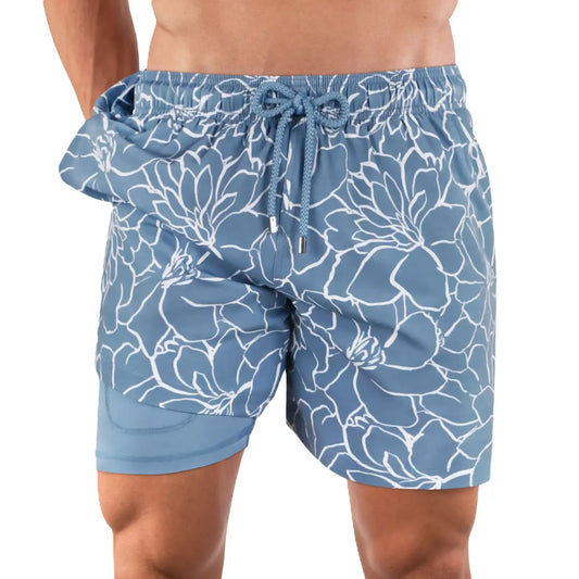 Bañador/pantalón corto híbrido Early Bloom con forro de compresión para playa y resort