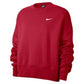 Nike Womens Team Fleece Sweatshirt Crew | Roomy & Loose Fit Relaxed Style (XX-Large Crimson)