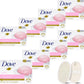 BÁSICOS Jabón en barra Dove para manos y cuerpo, suave para la piel, paquete de 8 barras, 89,6 g cada una. Además, 1 esponja de lufa (rosa)