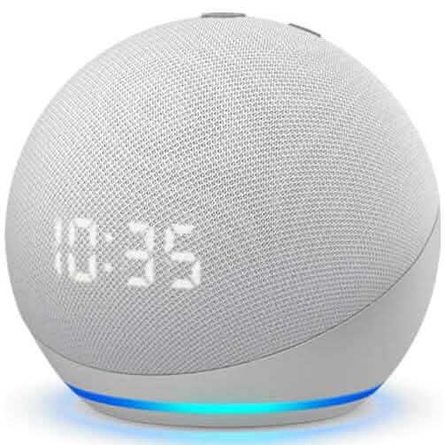Echo Dot (4.ª generación) | Altavoz inteligente con reloj y Alexa (reacondicionado)