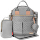 Skip Hop Mochila Pañalera: Conjunto de mochila pañalera Suite 6 en 1, bolsa de viaje multifunción para bebé con cambiador, correas para cochecito, bolsa para biberones y bolsillo para chupete, Gris Paloma