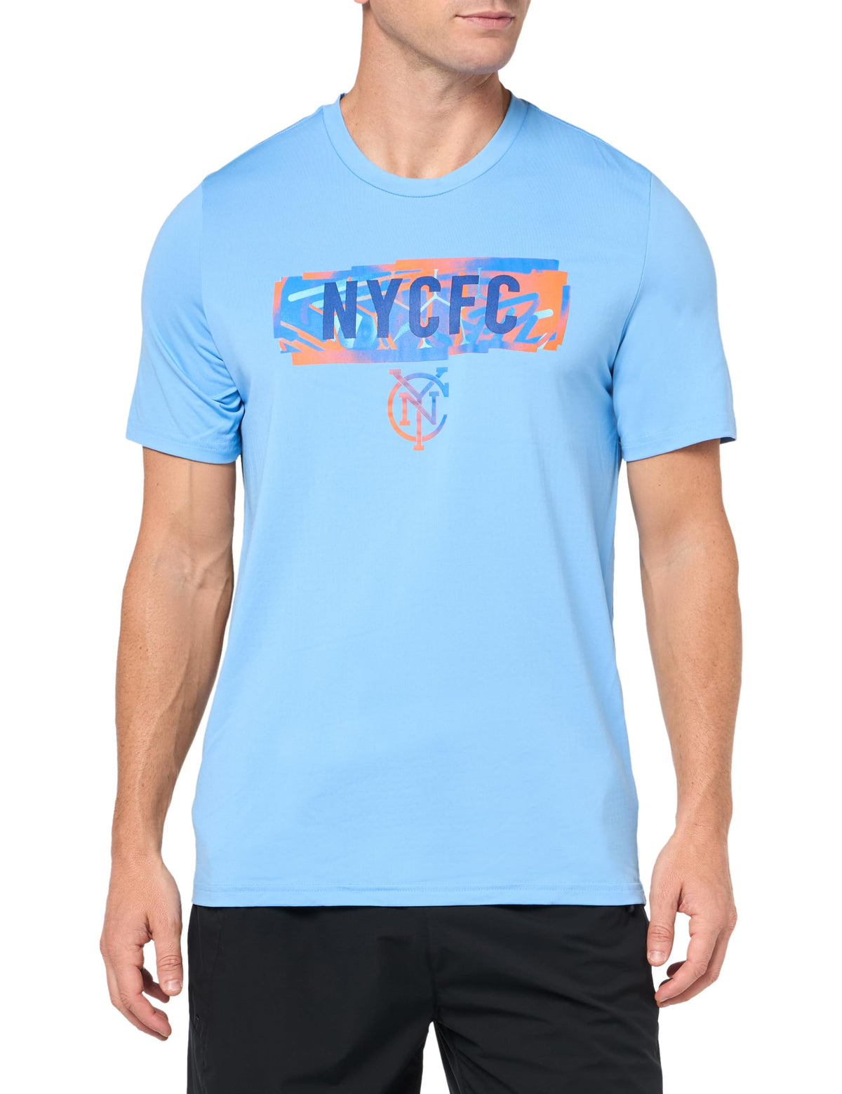 adidas Talla de Hombre Manga Corta Pre-Game Camiseta Azul Claro Bahía/New York City Fc XX-Grande Alto