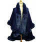 Elegant 2 Row Faux Fur Trim Knit Poncho Ruana