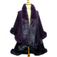 Elegant 2 Row Faux Fur Trim Knit Poncho Ruana