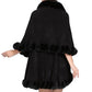 Elegant 2 Row Faux Fur Trim Knit Poncho Ruana