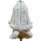 Elegant 2 Row Faux Fur Trim Knit Poncho Ruana