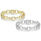 Elegante pulsera de tenis de cristal con eslabones tipo baguette