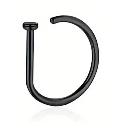 Elegant Punk-Style Stainless Steel Nose Rings - Clip-On Non-Piercing Design