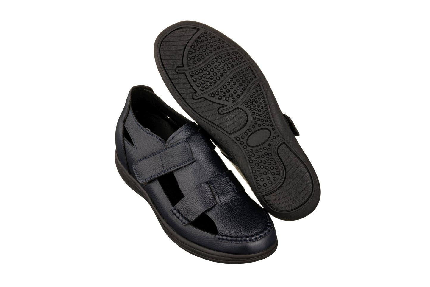 CALTO - K2663 - 3.2 Inches Taller (Navy) - Casual Fisherman Sandal