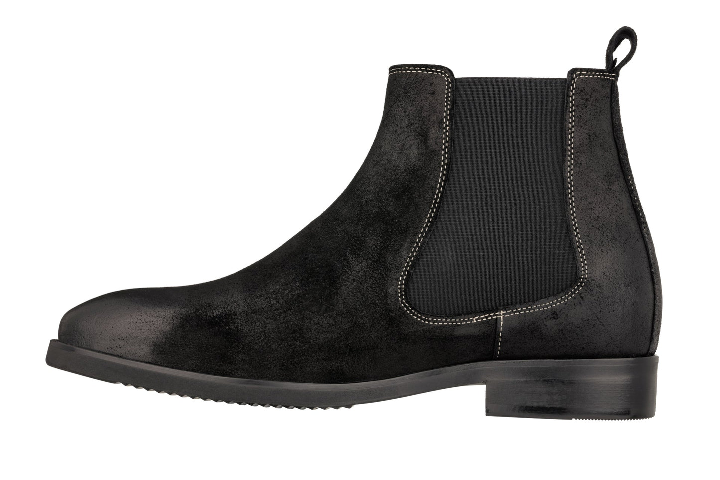 TOTO - K92081 - 3 Inches Taller (Nubuck Black) - Chelsea Ankle Boots