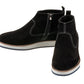 CALTO - Y30021 - 3 Inches Taller (Nubuck Black) - Zipper Boots