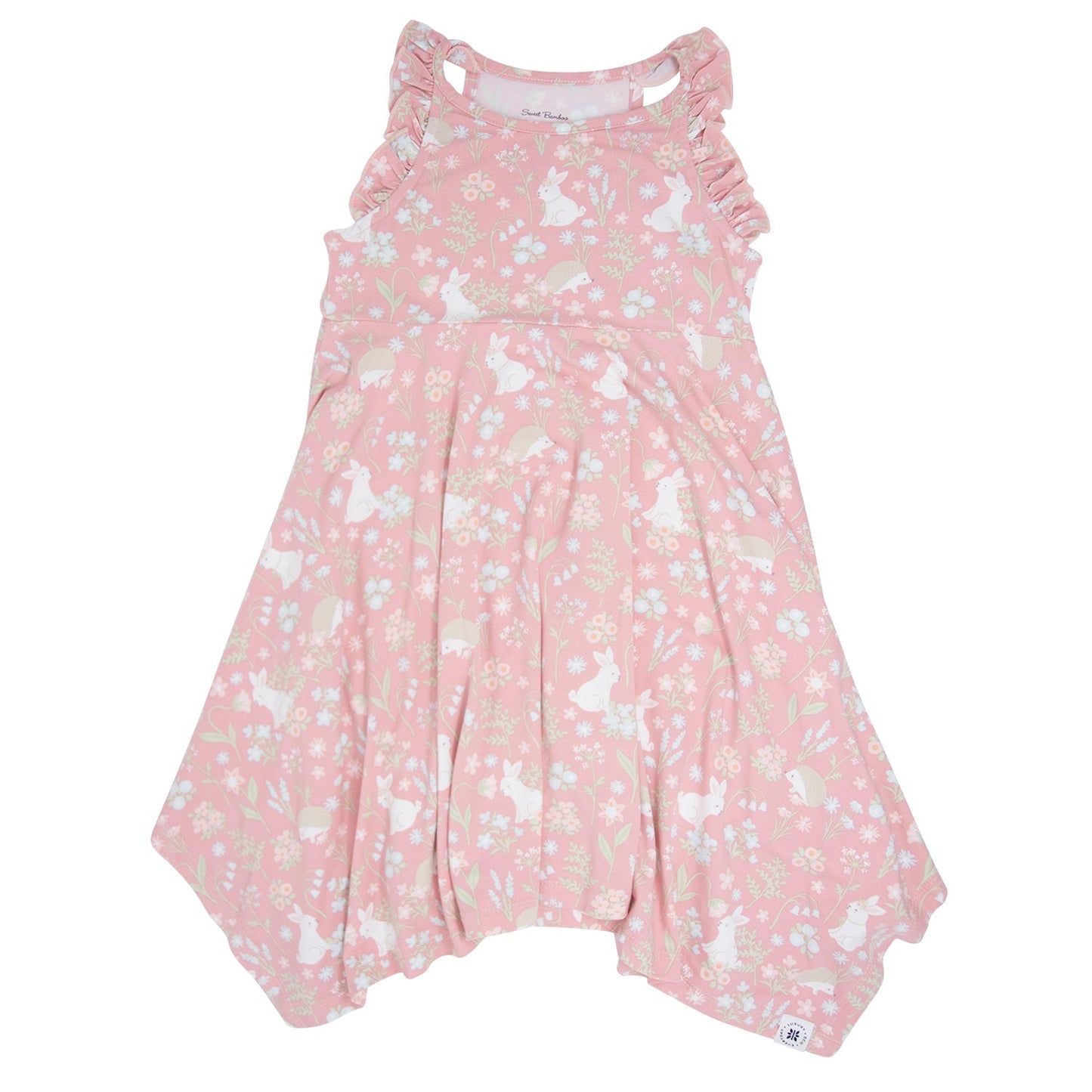 Vestido cruzado de Emma de conejito rosa floral