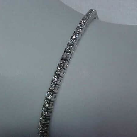 Pulsera de tenis de oro blanco de 14 quilates con diamantes naturales de 2,10 CTW, 17,78 cm