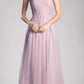 OFERTA ESPECIAL - Vestido largo Ladivine ET320 ilusión con cuello en V y espalda (Talla 14)