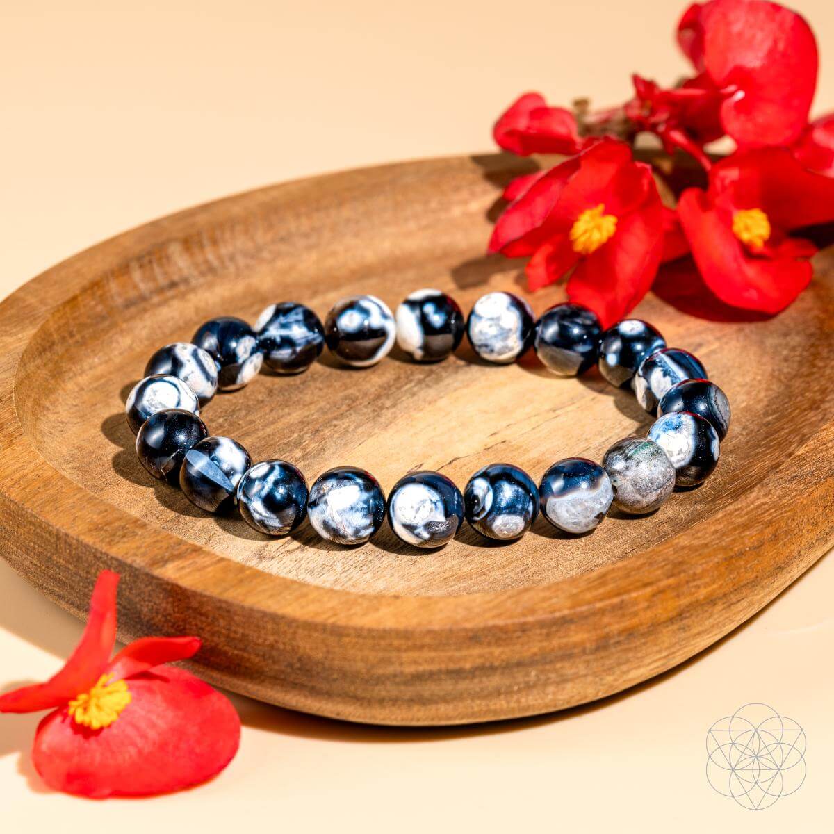 Pulsera de ágata orca exótica de profunda sanación