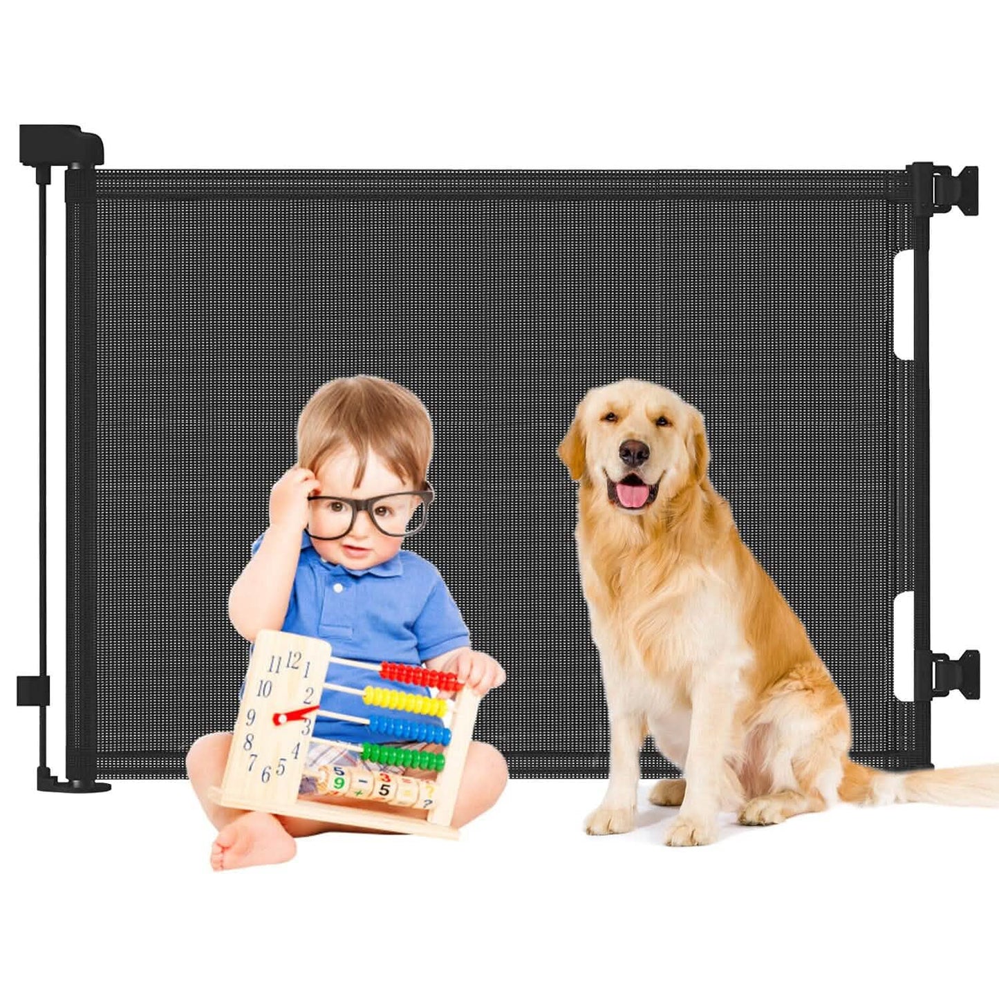 Puerta de seguridad retráctil extra ancha para niños