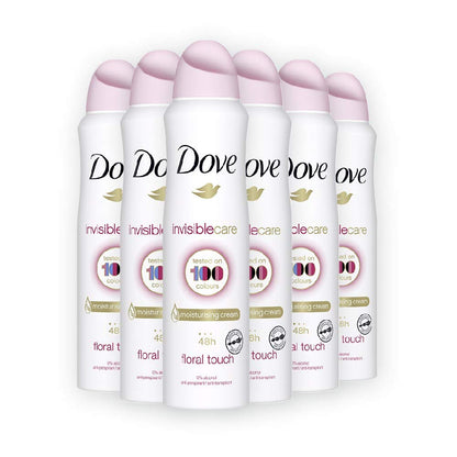 Desodorante Antitranspirante en Spray Dove Invisible Care Floral Touch 150 ML 30.42 Fl Oz (Paquete de 6)