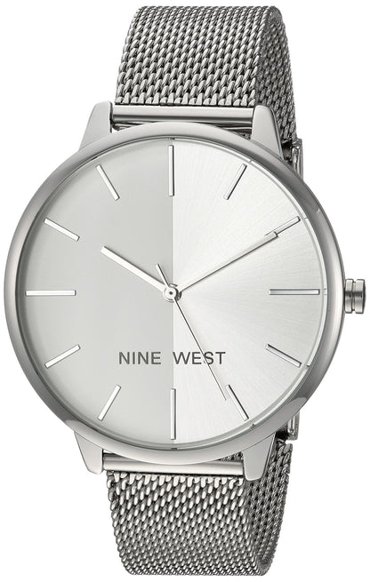 Reloj Nine West de pulsera de malla con esfera "Sunray" para mujer