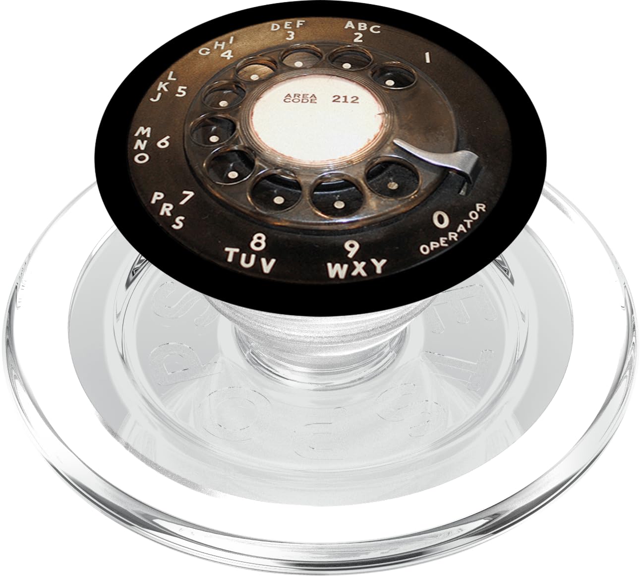 NYC Código de área 212 Teléfono retro de marcación rotativa negro PopSockets MagSafe PopGrip para iPhone