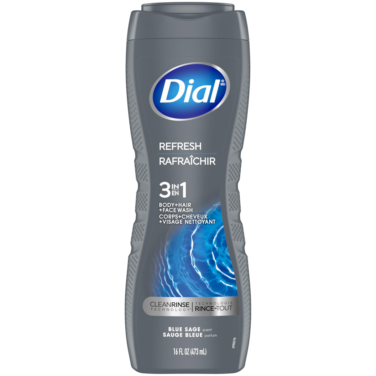 Dial Men 3in1 Jabón Corporal, para Cabello y Cara Hydro Fresh 16 fl oz Paquete de 6