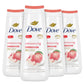 Dove Gel de Ducha Reequilibrante Melocotón Blanco y Leche de Arroz, Paquete de 4 para una Piel Renovada y de Aspecto Saludable, Limpiador Hidratante Suave con MicroHumectación Renovadora de 24 horas, 20 oz
