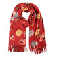 Fall Winter Fashionable Floral Fringe Scarf