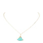 Fan Shaped Semi Precious Stone Pendant Necklace