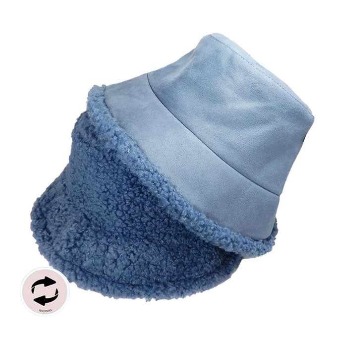 Fashionable Winter Reversible Faux Fur Sherpa Bucket Hat