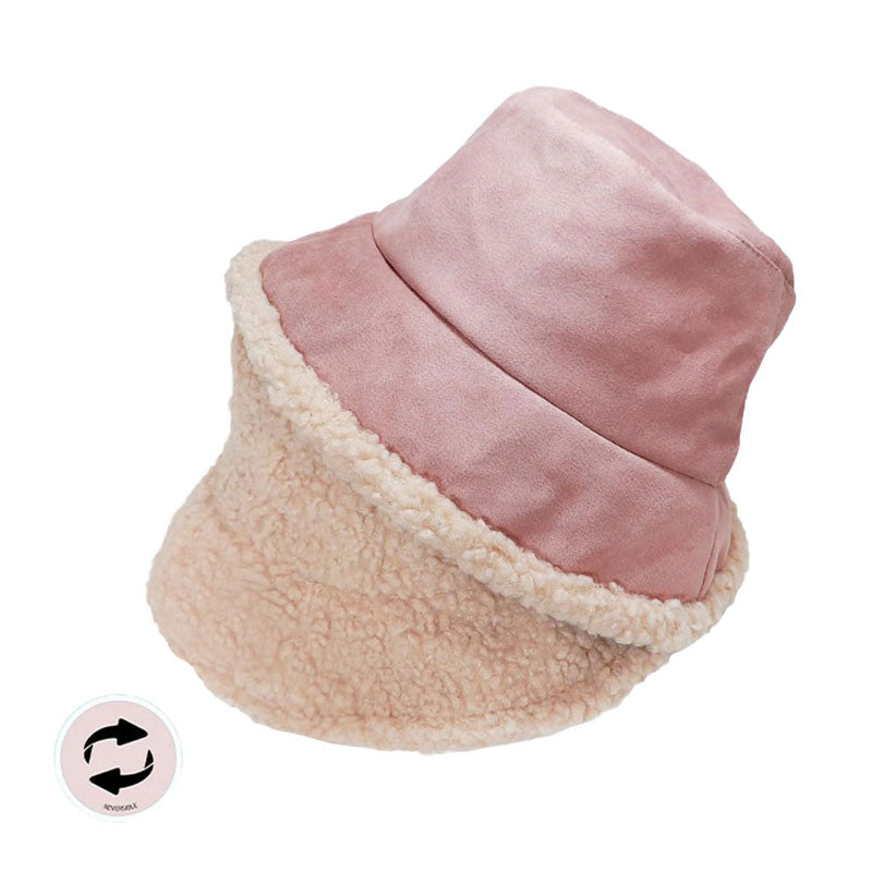 Fashionable Winter Reversible Faux Fur Sherpa Bucket Hat