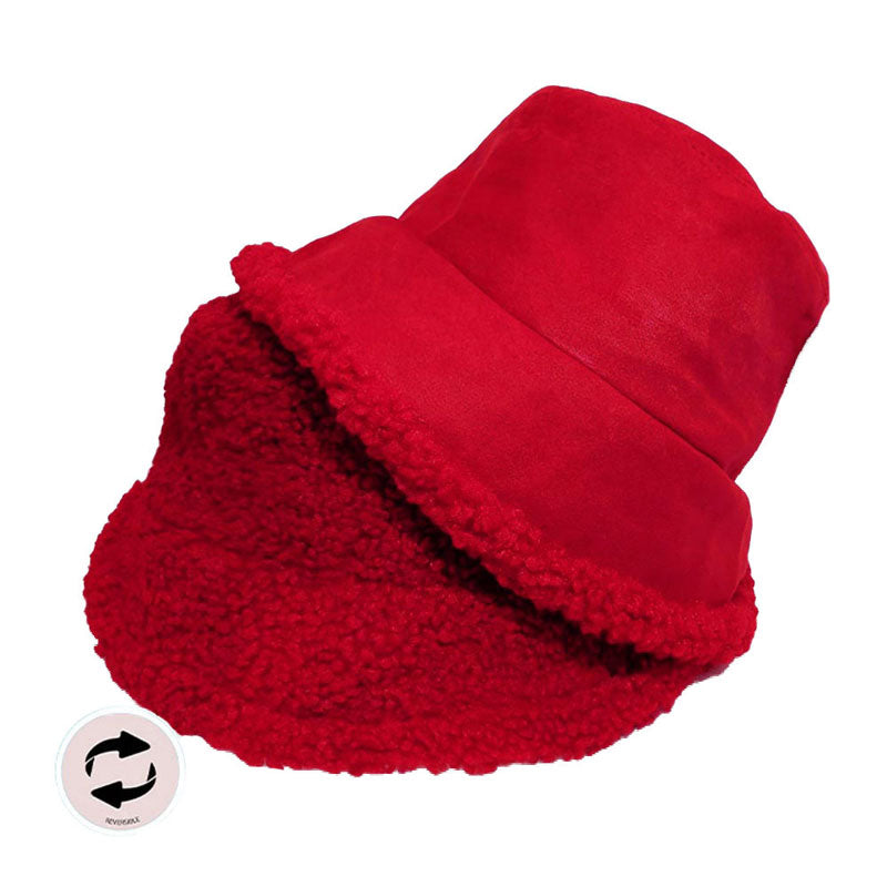 Fashionable Winter Reversible Faux Fur Sherpa Bucket Hat