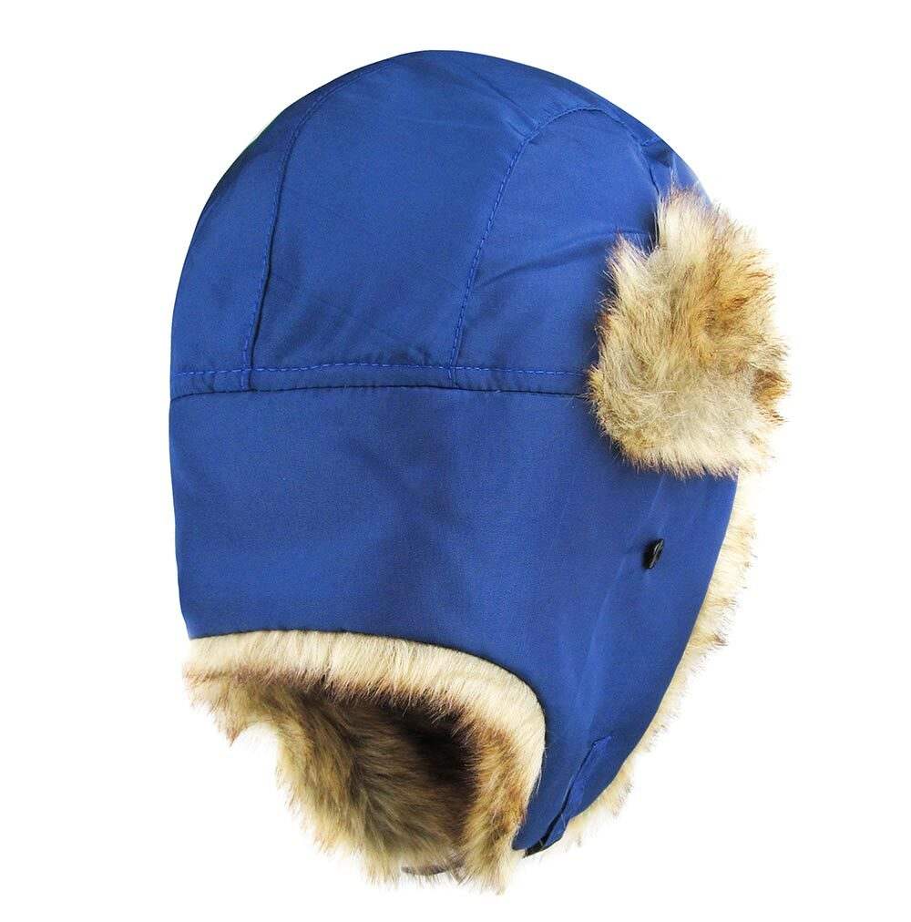 Faux Fur Trimmed Solid Trapper Hat