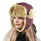 Faux Fur Trimmed Solid Trapper Hat