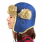 Faux Fur Trimmed Solid Trapper Hat