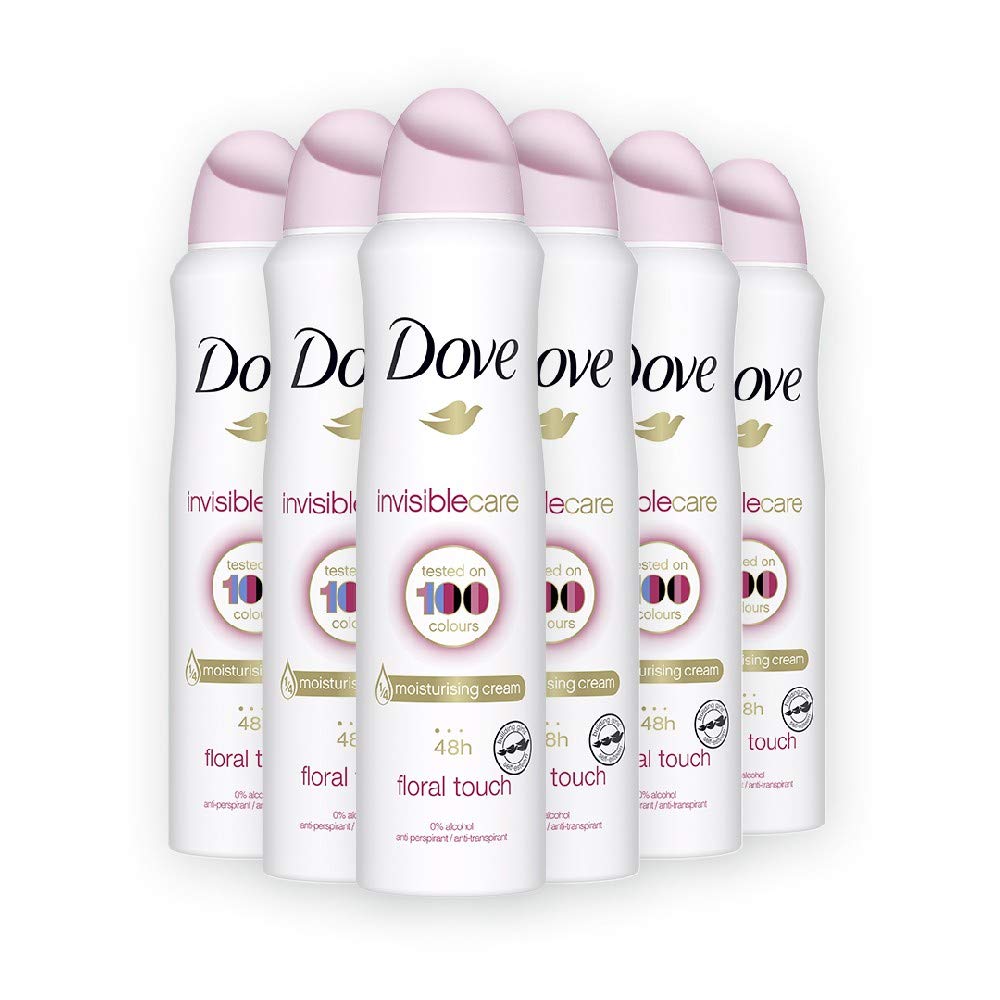 Desodorante Antitranspirante en Spray Dove Invisible Care Floral Touch 150 ML 30.42 Fl Oz (Paquete de 6)