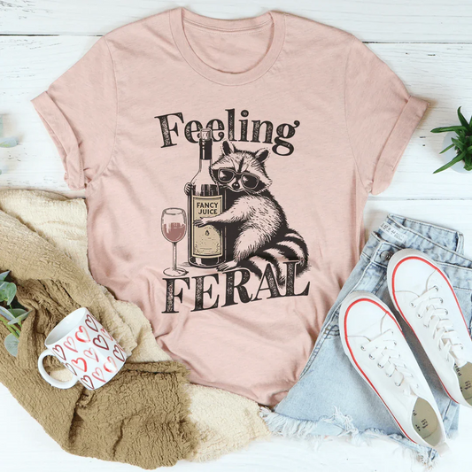Chaotic Mood Statement Shirt – "Feeling Feral" Retro Graphic Tee