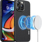 memumi Magnetic Case for iPhone 16 Pro Carbon Fiber, Compatible with Mag-Safe Sturdy Durable Cover for iPhone 16 Pro Aramid Fiber Case with Military Grade Drop Protection Black